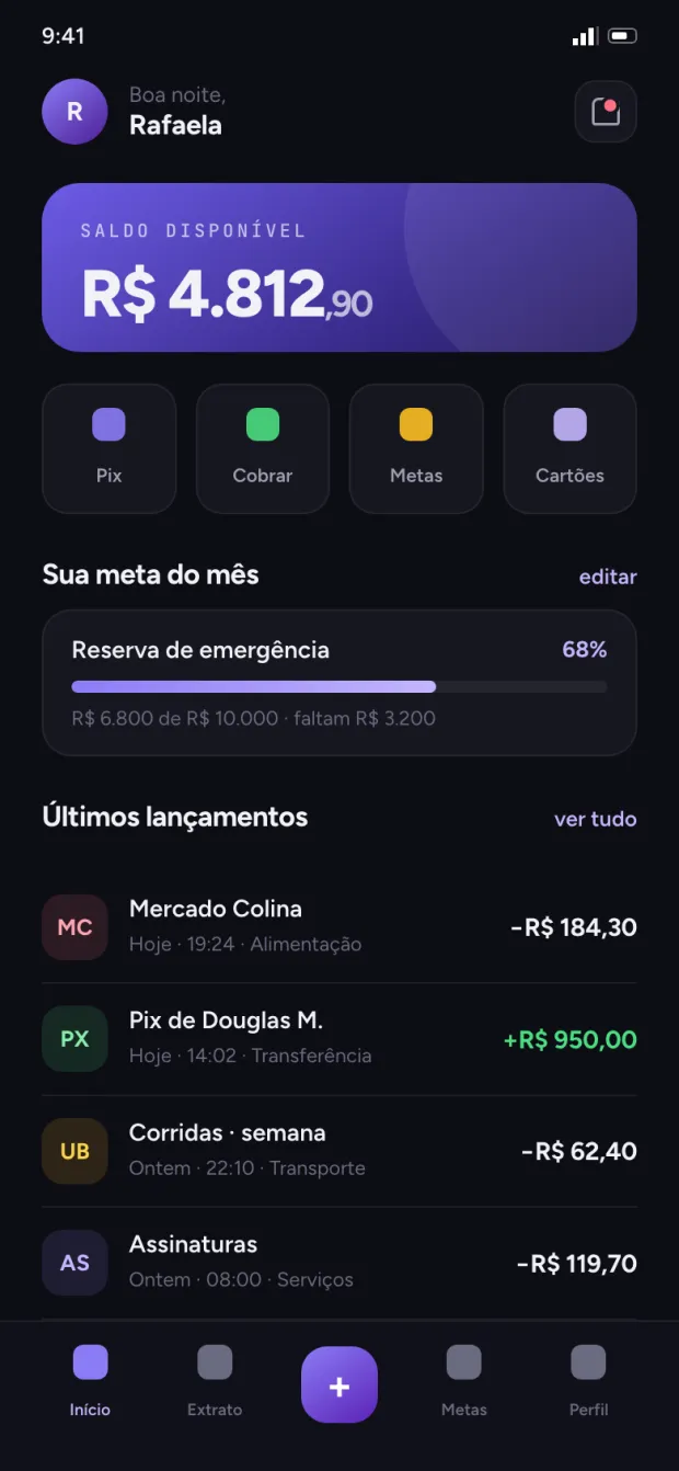 Bolso: aplicativo de finanças pessoais