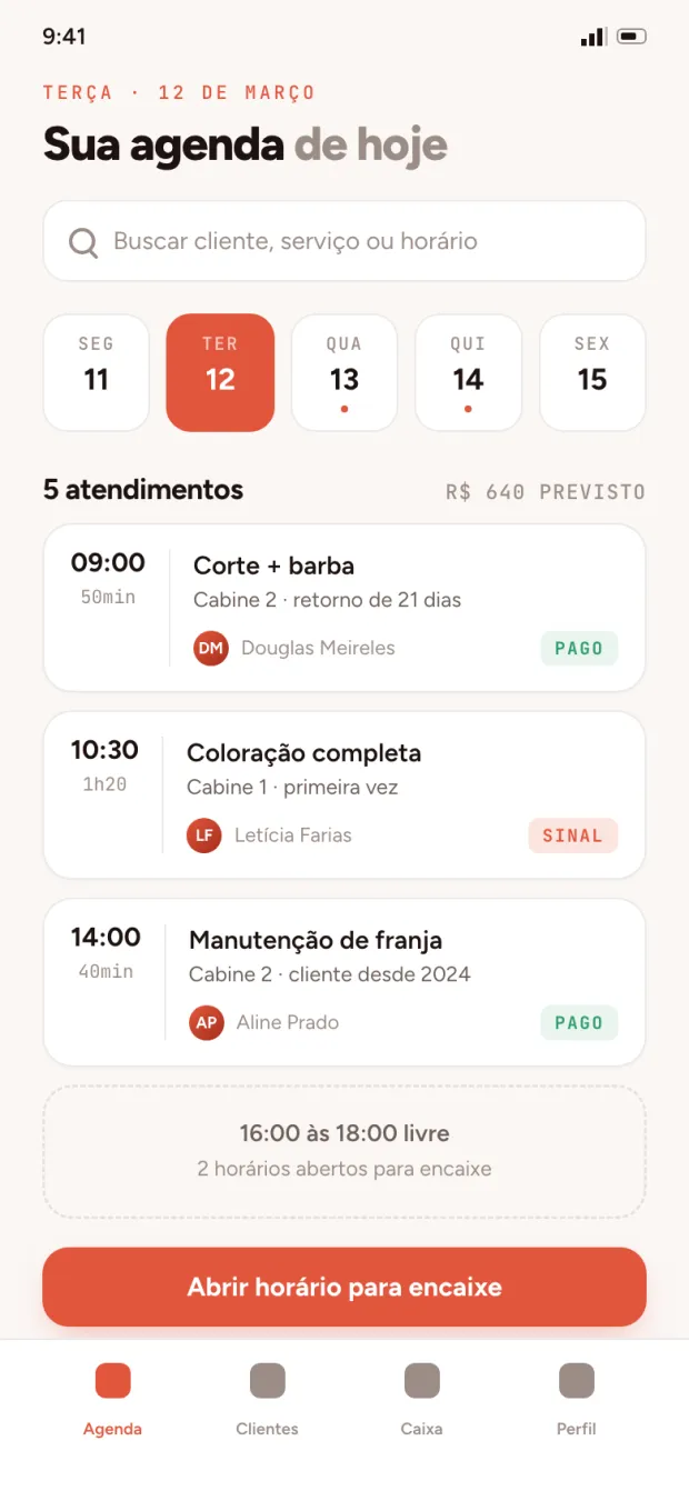 Marcaí: agenda de serviços no celular